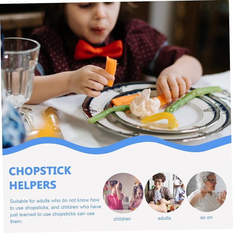 Blue Chopsticks Training Covers 5pcs Portable Helper Sleeves for Beginners Easy Use Travel - Image 3